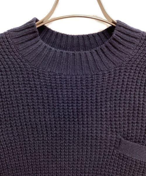 sacai（サカイ）sacai (サカイ) MA-1 ウールニット プルオーバー ネイビー サイズ:1の古着・服飾アイテム