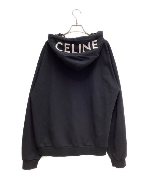 CELINE（セリーヌ）CELINE (セリーヌ) ルーズ フーディー / コットンフリース ブラック サイズ:XLの古着・服飾アイテム