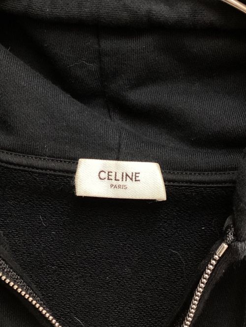CELINE（セリーヌ）CELINE (セリーヌ) ルーズ フーディー / コットンフリース ブラック サイズ:XLの古着・服飾アイテム