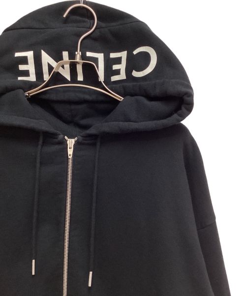 CELINE（セリーヌ）CELINE (セリーヌ) ルーズ フーディー / コットンフリース ブラック サイズ:XLの古着・服飾アイテム