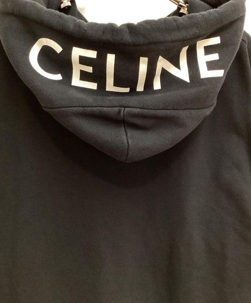 CELINE（セリーヌ）CELINE (セリーヌ) ルーズ フーディー / コットンフリース ブラック サイズ:XLの古着・服飾アイテム