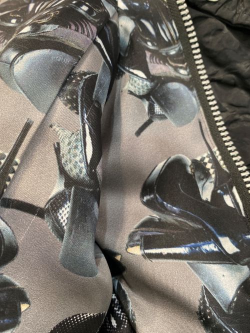 COMME des GARCONS HOMME PLUS（コムデギャルソンオムプリュス）COMME des GARCONS HOMME PLUS (コムデギャルソンオムプリュス) 総柄ナイロンライダースジャケット ブラック サイズ:Sの古着・服飾アイテム