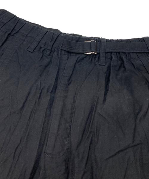 YOHJI YAMAMOTO（ヨウジヤマモト）YOHJI YAMAMOTO (ヨウジヤマモト) ベルテッドパンツ ブラック サイズ:3の古着・服飾アイテム