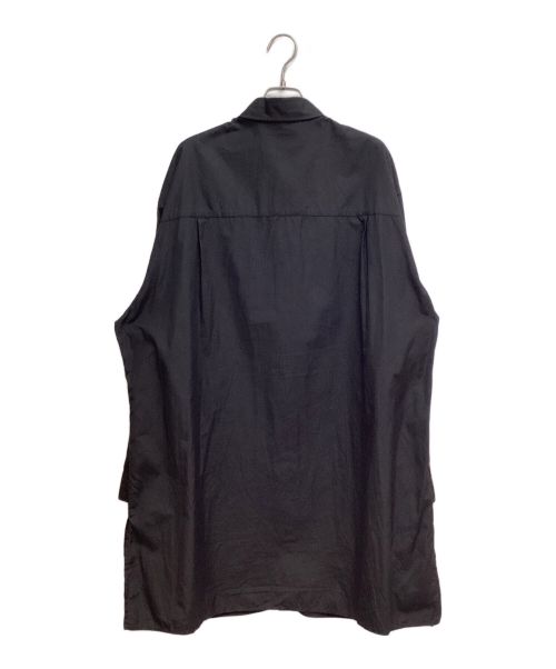 Yohji Yamamoto pour homme（ヨウジヤマモト プールオム）Yohji Yamamoto pour homme (ヨウジヤマモト プールオム) 23SS 100/2 BROAD R-PATCHWORK ZIP COLLAR B(ブロードRパッチワークジップカラーブラウス) ブラック サイズ:3の古着・服飾アイテム