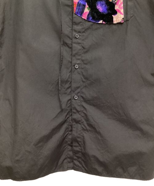 Yohji Yamamoto pour homme（ヨウジヤマモト プールオム）Yohji Yamamoto pour homme (ヨウジヤマモト プールオム) 23SS 100/2 BROAD R-PATCHWORK ZIP COLLAR B(ブロードRパッチワークジップカラーブラウス) ブラック サイズ:3の古着・服飾アイテム
