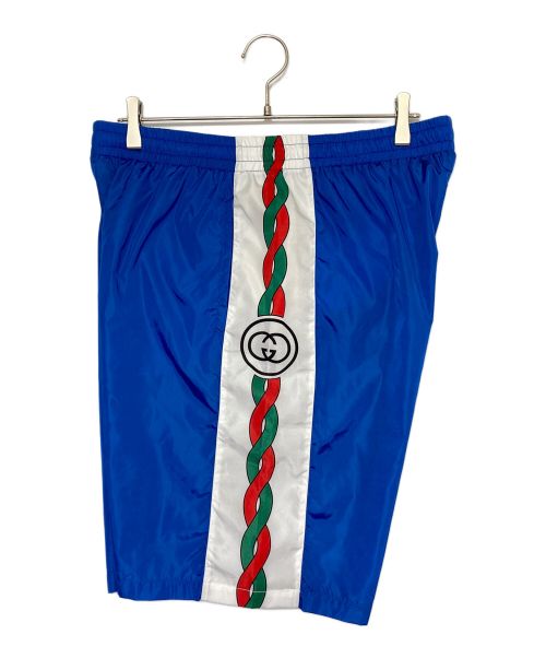 GUCCI（グッチ）GUCCI (グッチ) Waterproof nylon shorts with Interlocking G print ブルー サイズ:50の古着・服飾アイテム