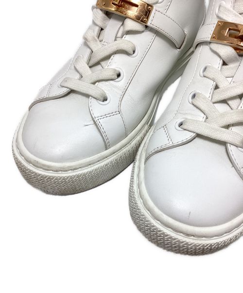 HERMES（エルメス）HERMES (エルメス) バックルデザインハイカットスニーカー ホワイト サイズ:36の古着・服飾アイテム