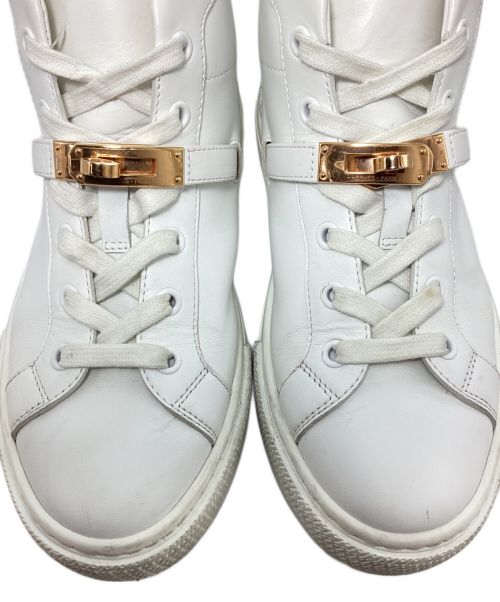 HERMES（エルメス）HERMES (エルメス) バックルデザインハイカットスニーカー ホワイト サイズ:36の古着・服飾アイテム
