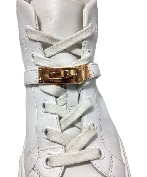 HERMES（エルメス）HERMES (エルメス) バックルデザインハイカットスニーカー ホワイト サイズ:36の古着・服飾アイテム