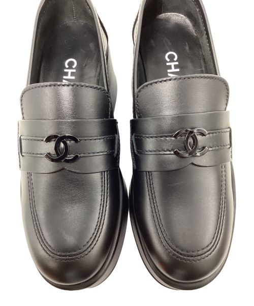 CHANEL（シャネル）CHANEL (シャネル) ココマークレザーローファー ブラック サイズ:34の古着・服飾アイテム