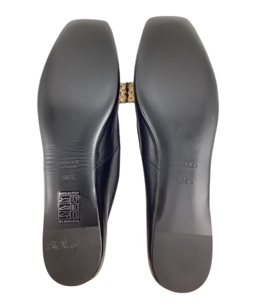 GUCCI（グッチ）GUCCI (グッチ) リボンフラットシューズ ブラック サイズ:36 1/2の古着・服飾アイテム
