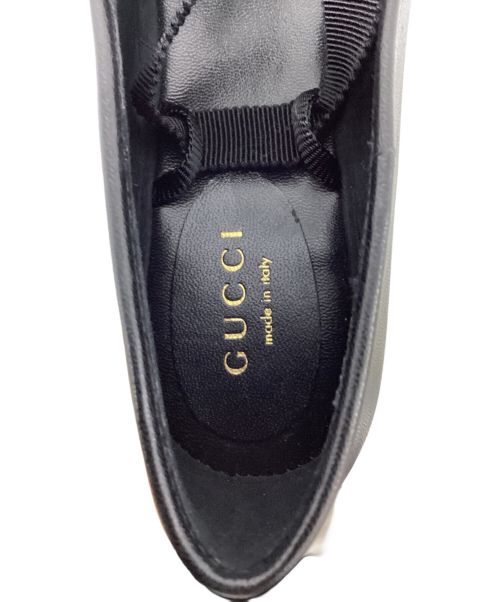 GUCCI（グッチ）GUCCI (グッチ) リボンフラットシューズ ブラック サイズ:36 1/2の古着・服飾アイテム