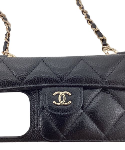 CHANEL（シャネル）CHANEL (シャネル) マトラッセフォンホルダー ブラック サイズ:iphone15proの古着・服飾アイテム