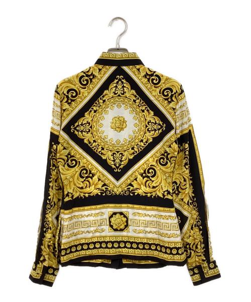 VERSACE（ヴェルサーチェ）VERSACE (ヴェルサーチェ) 総柄ブラウス ホワイト×ブラック×イエロー サイズ:38の古着・服飾アイテム
