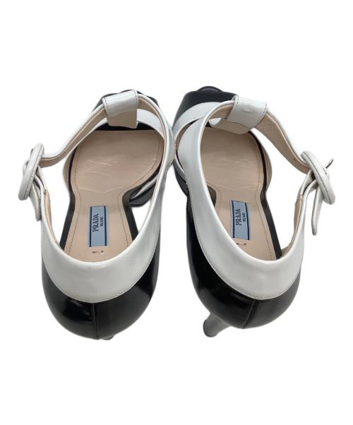 PRADA（プラダ）PRADA (プラダ) ヒールパンプス ブラック×ホワイト サイズ:36の古着・服飾アイテム