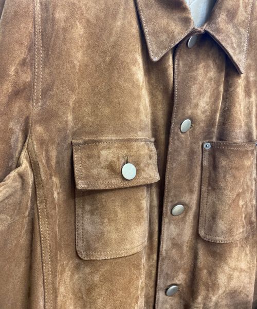 PRADA（プラダ）PRADA (プラダ) Suede leather jacket（スウェードレザージャケット） ブラウン サイズ:50の古着・服飾アイテム