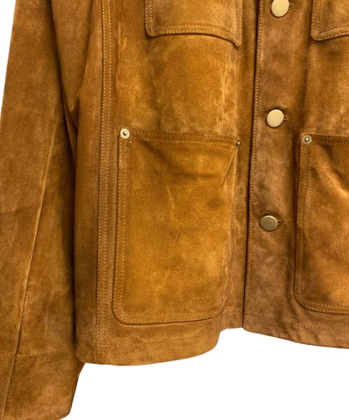 PRADA（プラダ）PRADA (プラダ) Suede leather jacket（スウェードレザージャケット） ブラウン サイズ:50の古着・服飾アイテム