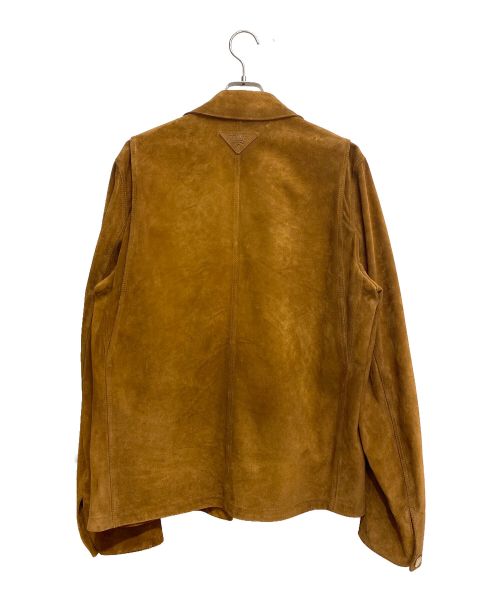 PRADA（プラダ）PRADA (プラダ) Suede leather jacket（スウェードレザージャケット） ブラウン サイズ:50の古着・服飾アイテム