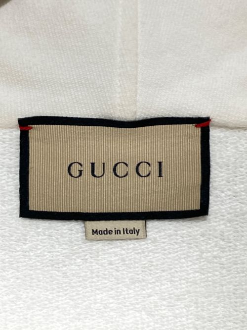 GUCCI（グッチ）GUCCI (グッチ) ウェブ＆GUCCI ラベル付き スウェットシャツ アイボリー サイズ:XLの古着・服飾アイテム