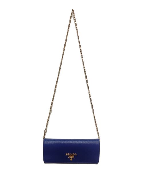 PRADA（プラダ）PRADA (プラダ) チェーンウォレット ブルーの古着・服飾アイテム