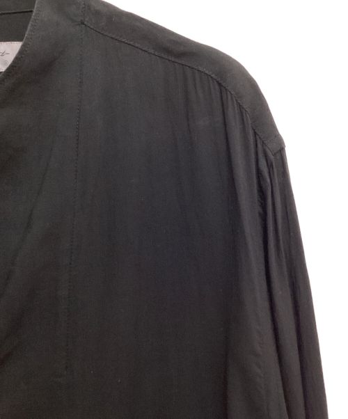 Yohji Yamamoto pour homme（ヨウジヤマモト プールオム）Yohji Yamamoto pour homme (ヨウジヤマモト プールオム) 左裾フラシ布付テンセルブラウス ブラック サイズ:3の古着・服飾アイテム