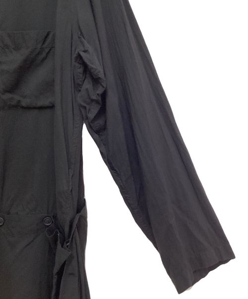Yohji Yamamoto pour homme（ヨウジヤマモト プールオム）Yohji Yamamoto pour homme (ヨウジヤマモト プールオム) 左裾フラシ布付テンセルブラウス ブラック サイズ:3の古着・服飾アイテム
