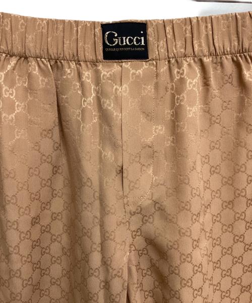 GUCCI（グッチ）GUCCI (グッチ) GG総柄シルクショートパンツ ブラウン サイズ:XSの古着・服飾アイテム