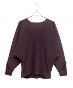 HOMME PLISSE ISSEY MIYAKEオム プリッセ イッセイ ミヤケ）の古着「23SS Fringe pullover pleat cut and sew（フリンジプルオーバープリーツカットソー）」｜ワインレッド