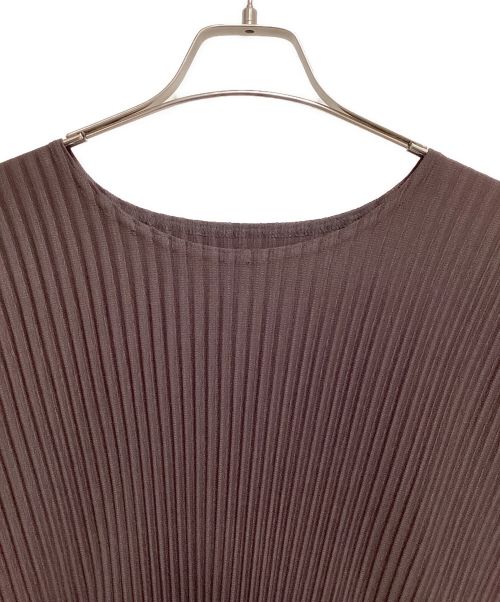 HOMME PLISSE ISSEY MIYAKE（オム プリッセ イッセイ ミヤケ）HOMME PLISSE ISSEY MIYAKE (オムプリッセ イッセイ ミヤケ) 23SS Fringe pullover pleat cut and sew（フリンジプルオーバープリーツカットソー） ワインレッド サイズ:4の古着・服飾アイテム