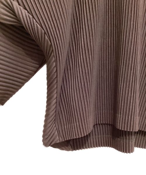 HOMME PLISSE ISSEY MIYAKE（オム プリッセ イッセイ ミヤケ）HOMME PLISSE ISSEY MIYAKE (オムプリッセ イッセイ ミヤケ) 23SS Fringe pullover pleat cut and sew（フリンジプルオーバープリーツカットソー） ワインレッド サイズ:4の古着・服飾アイテム