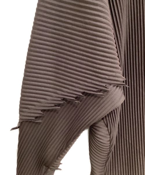 HOMME PLISSE ISSEY MIYAKE（オム プリッセ イッセイ ミヤケ）HOMME PLISSE ISSEY MIYAKE (オムプリッセ イッセイ ミヤケ) 23SS Fringe pullover pleat cut and sew（フリンジプルオーバープリーツカットソー） ワインレッド サイズ:4の古着・服飾アイテム