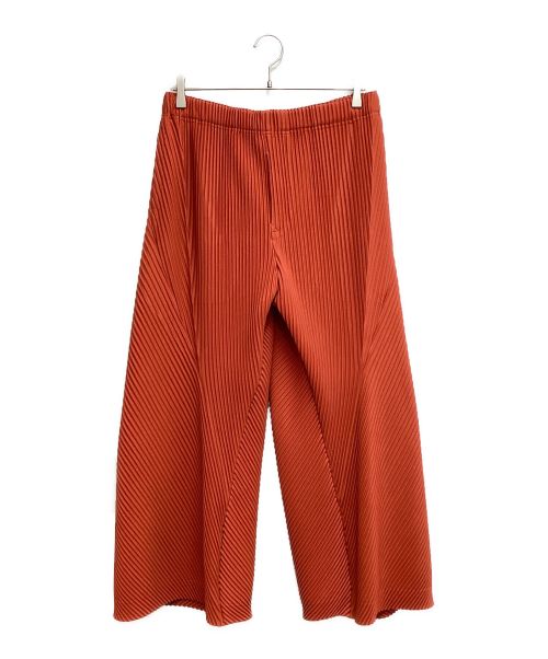 HOMME PLISSE ISSEY MIYAKE（オム プリッセ イッセイ ミヤケ）HOMME PLISSE ISSEY MIYAKE (オムプリッセ イッセイ ミヤケ) プリーツワイドパンツ オレンジ サイズ:3の古着・服飾アイテム