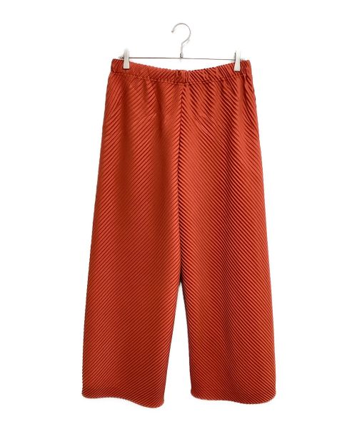 HOMME PLISSE ISSEY MIYAKE（オム プリッセ イッセイ ミヤケ）HOMME PLISSE ISSEY MIYAKE (オムプリッセ イッセイ ミヤケ) プリーツワイドパンツ オレンジ サイズ:3の古着・服飾アイテム