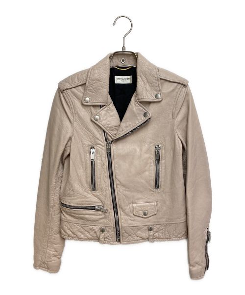 Saint Laurent Paris（サンローランパリ）Saint Laurent Paris (サンローランパリ) L01 ライダースジャケット アイボリー サイズ:40の古着・服飾アイテム