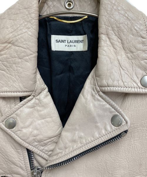 Saint Laurent Paris（サンローランパリ）Saint Laurent Paris (サンローランパリ) L01 ライダースジャケット アイボリー サイズ:40の古着・服飾アイテム