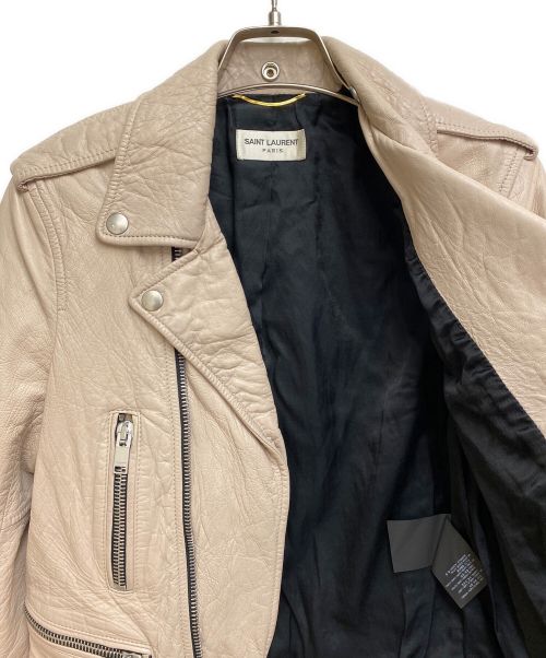 Saint Laurent Paris（サンローランパリ）Saint Laurent Paris (サンローランパリ) L01 ライダースジャケット アイボリー サイズ:40の古着・服飾アイテム