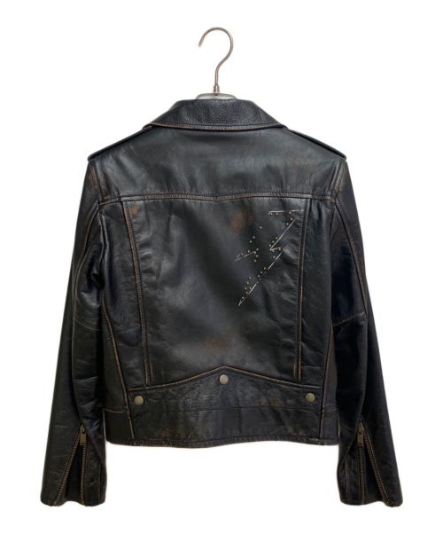 Saint Laurent Paris（サンローランパリ）Saint Laurent Paris (サンローランパリ) スタッズライダースジャケット ブラック サイズ:38の古着・服飾アイテム