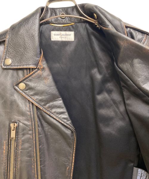 Saint Laurent Paris（サンローランパリ）Saint Laurent Paris (サンローランパリ) スタッズライダースジャケット ブラック サイズ:38の古着・服飾アイテム