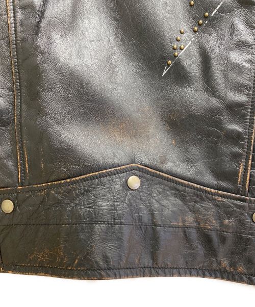 Saint Laurent Paris（サンローランパリ）Saint Laurent Paris (サンローランパリ) スタッズライダースジャケット ブラック サイズ:38の古着・服飾アイテム