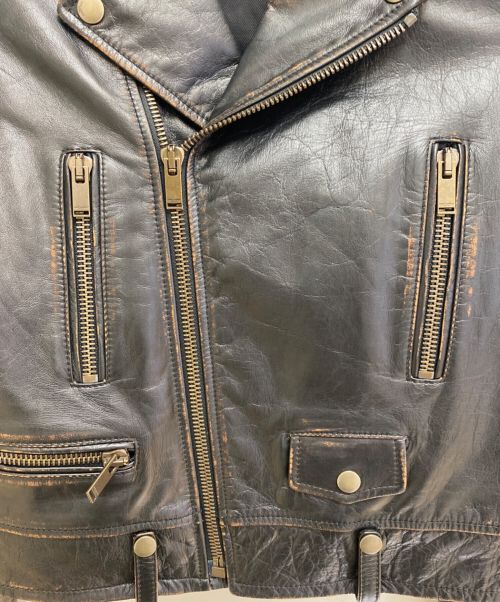 Saint Laurent Paris（サンローランパリ）Saint Laurent Paris (サンローランパリ) スタッズライダースジャケット ブラック サイズ:38の古着・服飾アイテム