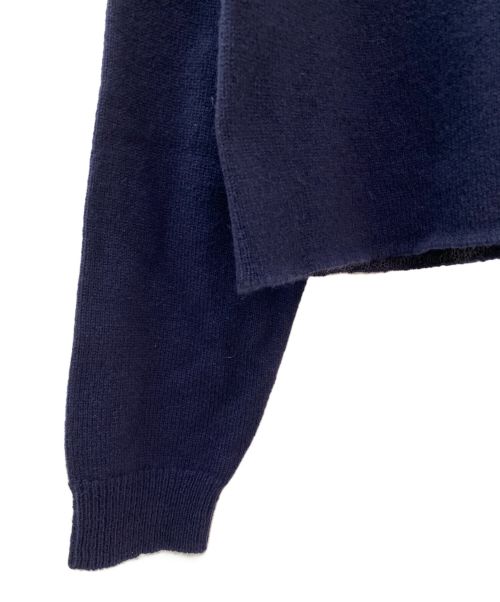 MIU MIU（ミュウミュウ）MIU MIU (ミュウミュウ) カットオフショートニット ネイビー サイズ:40の古着・服飾アイテム