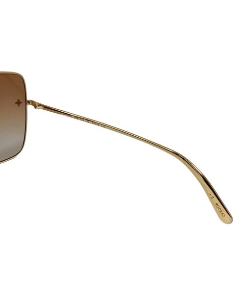 LOUIS VUITTON（ルイ ヴィトン）LOUIS VUITTON (ルイ ヴィトン) LV Charm Square Sunglasses（LVチャーム スクエア サングラス） ゴールド サイズ:60◻︎18の古着・服飾アイテム
