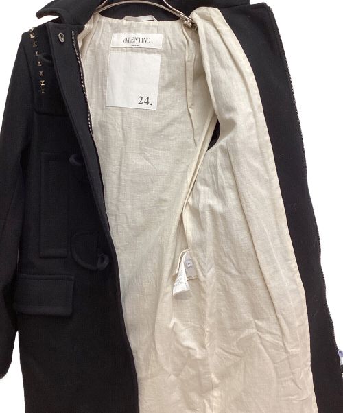 VALENTINO GARAVANI（ヴァレンティノ・ガラヴァーニ）VALENTINO GARAVANI (ヴァレンティノ・ガラヴァーニ) Rock studded duffle coat（ロックスタッズダッフルコート） ブラック サイズ:36の古着・服飾アイテム