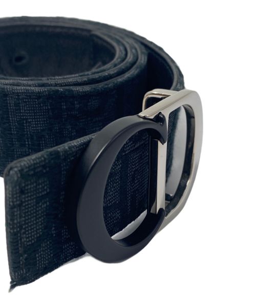 Christian Dior（クリスチャン ディオール）Christian Dior (クリスチャン ディオール) Oblique allover pattern belt（オブリーク総柄ベルト） ネイビー サイズ:80/32の古着・服飾アイテム