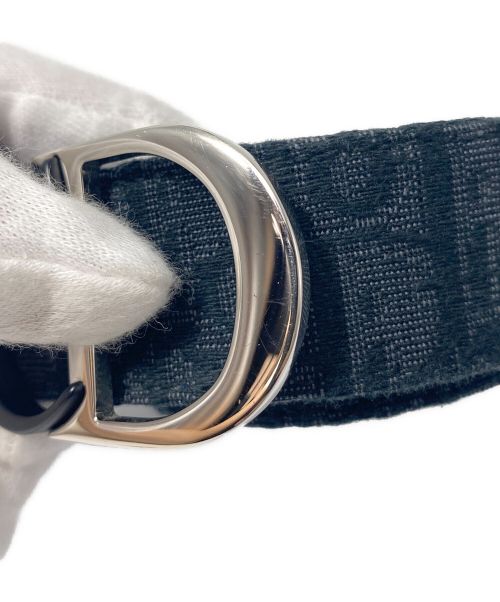 Christian Dior（クリスチャン ディオール）Christian Dior (クリスチャン ディオール) Oblique allover pattern belt（オブリーク総柄ベルト） ネイビー サイズ:80/32の古着・服飾アイテム