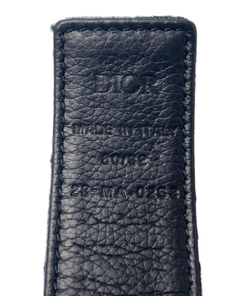Christian Dior（クリスチャン ディオール）Christian Dior (クリスチャン ディオール) Oblique allover pattern belt（オブリーク総柄ベルト） ネイビー サイズ:80/32の古着・服飾アイテム