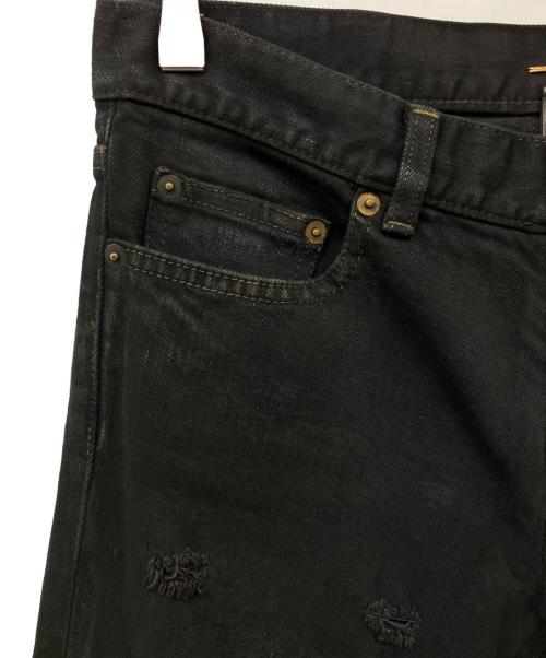 Saint Laurent Paris（サンローランパリ）Saint Laurent Paris (サンローランパリ) ダメージデニムパンツ ブラック サイズ:27の古着・服飾アイテム