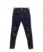 VERSUSヴェルサス）の古着「ジップデザインデニムパンツ」｜ブラック