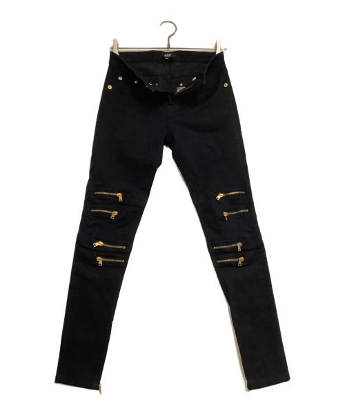 VERSUS（ヴェルサス）VERSUS (ヴェルサス) ジップデザインデニムパンツ ブラック サイズ:29 未使用品の古着・服飾アイテム