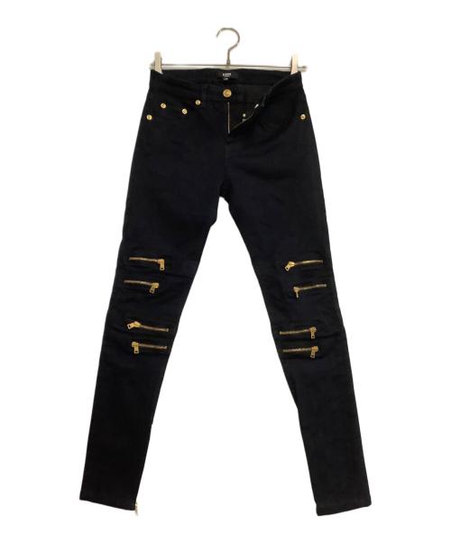 VERSUS（ヴェルサス）VERSUS (ヴェルサス) ジップデザインデニムパンツ ブラック サイズ:29 未使用品の古着・服飾アイテム
